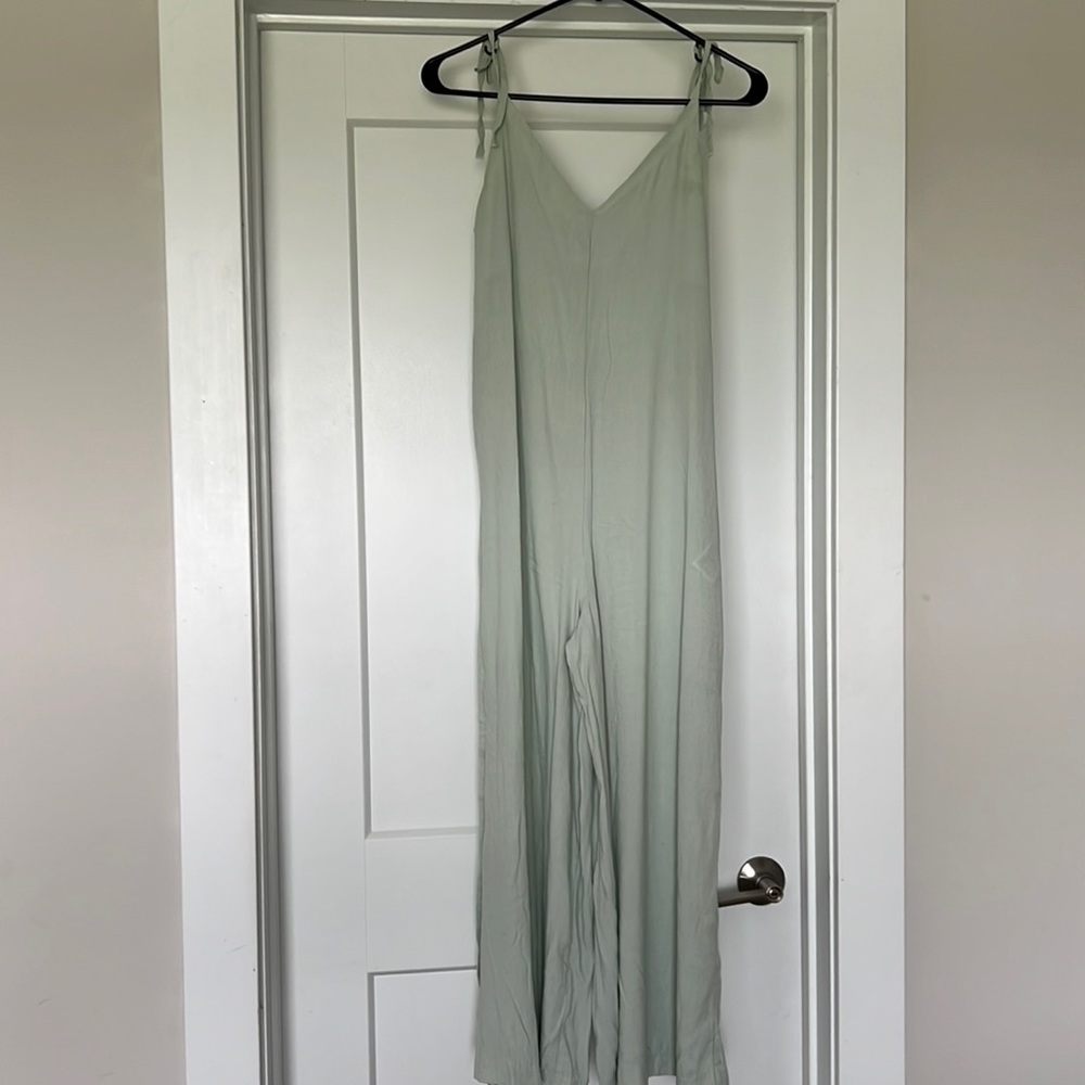 H&M Sage Green Wide Leg Jumpsuit Small